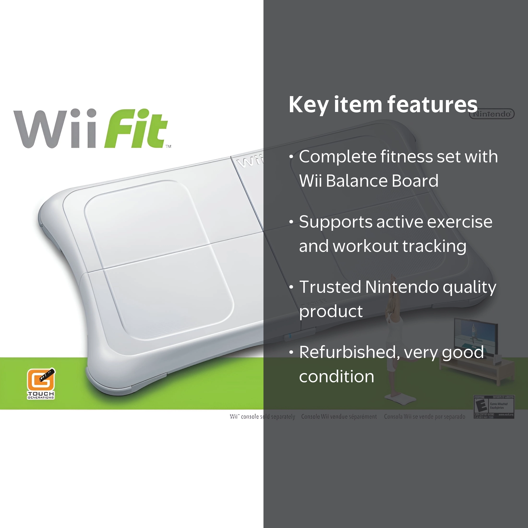Wii Fit Game with Wii Balance Board - Nintendo, Refurbished