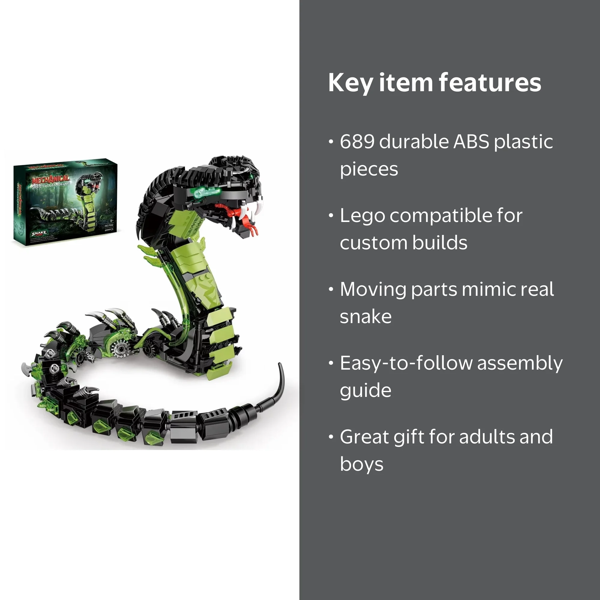 Remocguys Mechanical Spectacles snake Building Sets Animal for