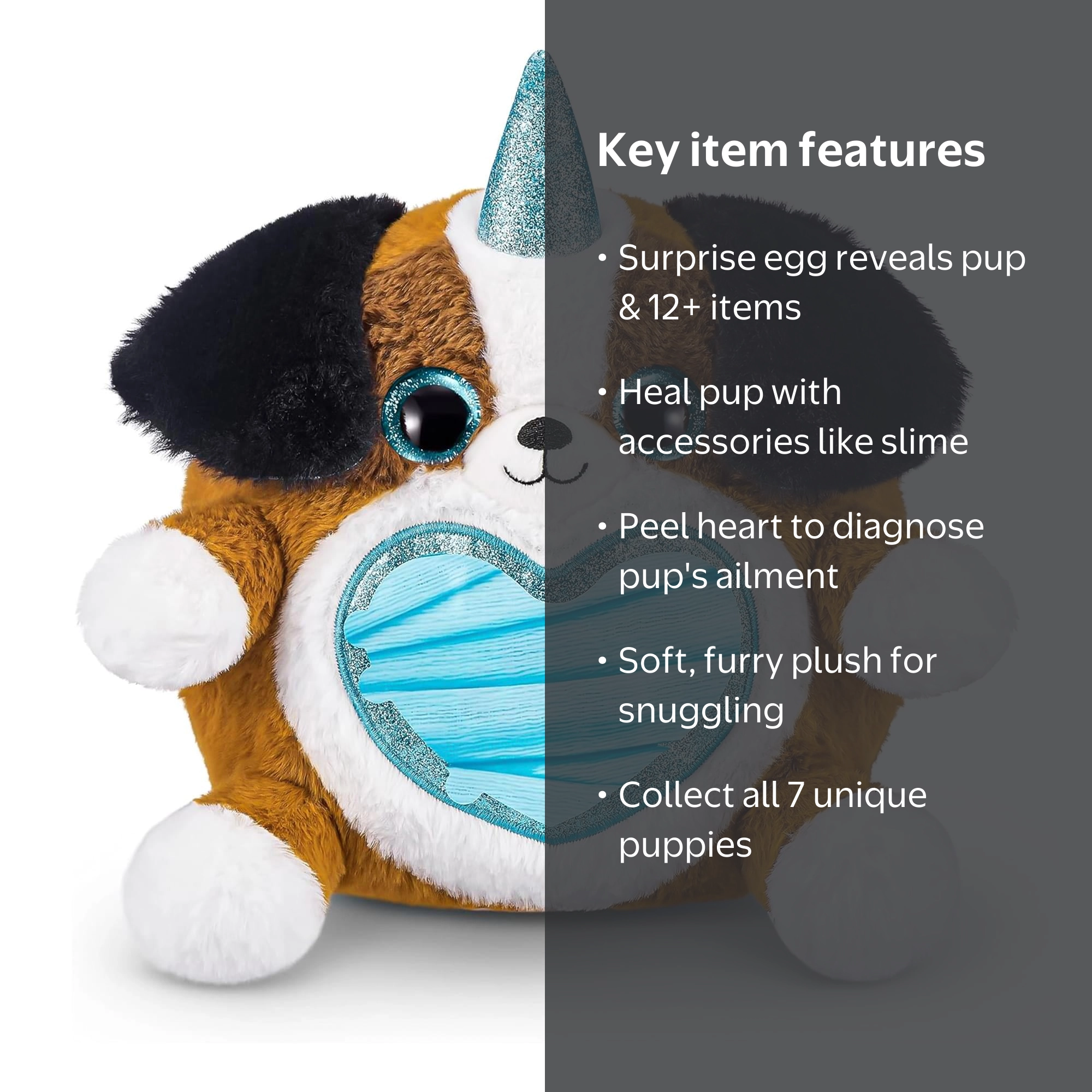 Rainbocorns, Puppycorn Rescue Surprise Plush Toy, Shepherd, Ages 3