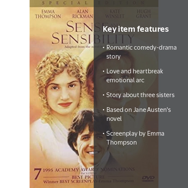 Sony Pictures Entertainment, Sense and Sensibility DVD, Jane