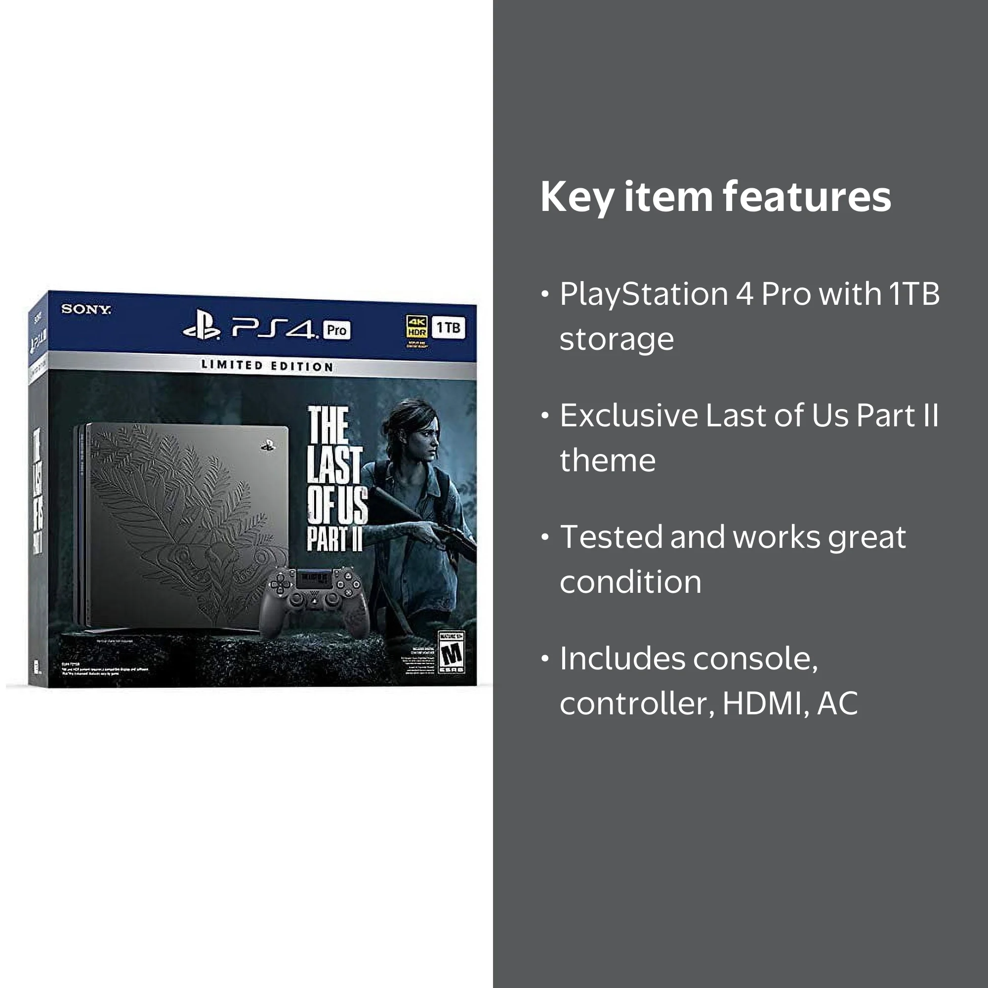 PlayStation 4 Pro 1TB, Limited Edition The Last of Us Part 2