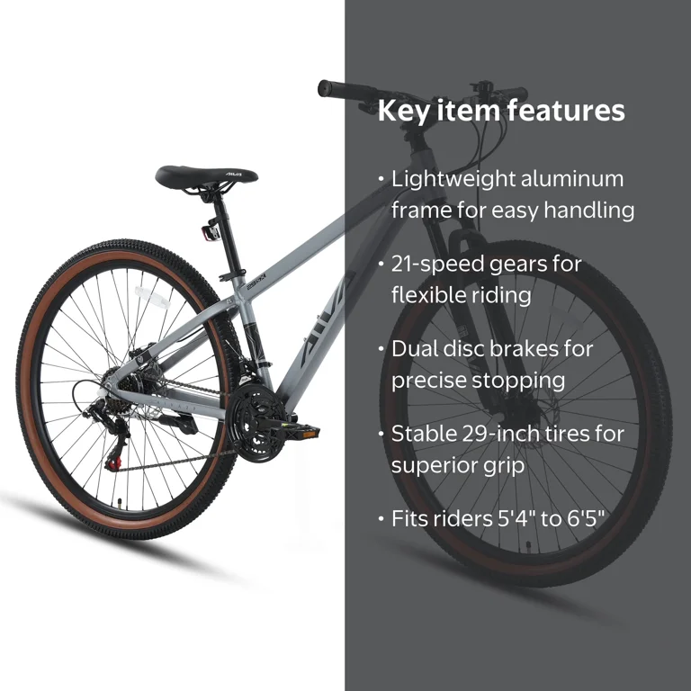 SPATIAL, 29 inch Mountain Bike, 21 Speeds, Lightweight Aluminum 