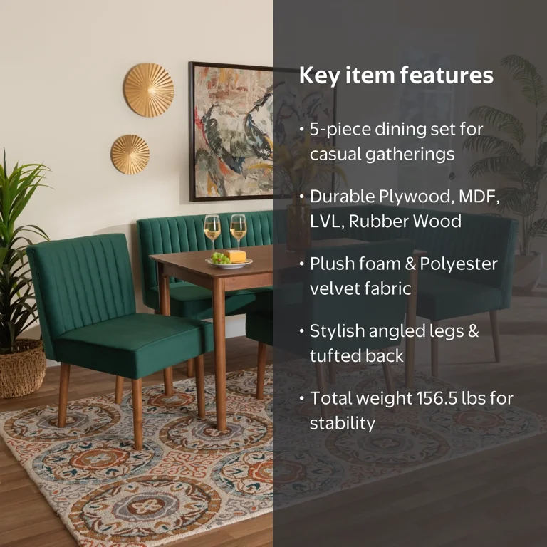 Baxton Studio Alvis Mid-Century Modern Emerald Green Velvet