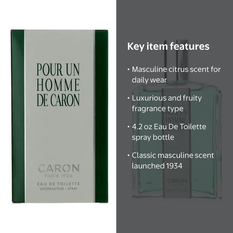 Caron, Eau De Toilette Spray for Men, 4.2 oz, Fruity, Citrus
