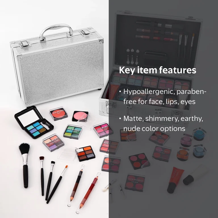 Miss Rose Makeup Kit for Teens, 46 Eye Shadows, 20 Lip Balms
