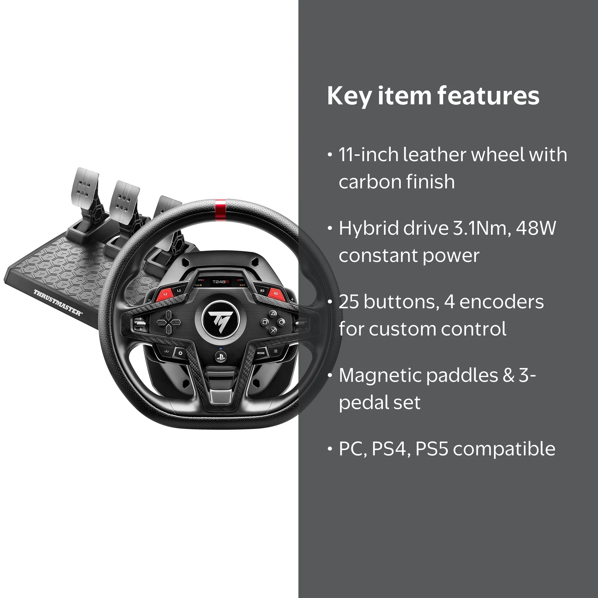 Thrustmaster T248R Racing Wheel & Magnetic Pedals for PS5, PS4