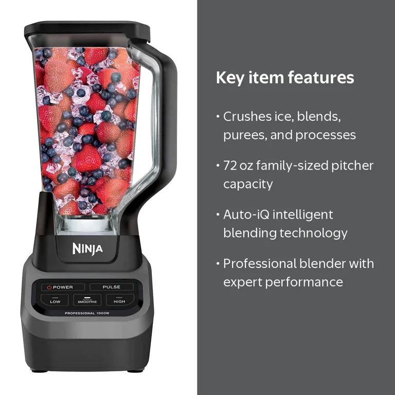 Ninja Professional 1000 Blender Auto-iQ, Sleek Design, Ice