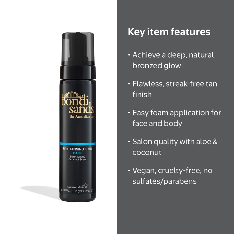 Bondi Sands, Self Tanning Foam Dark, 6.76 oz, Bronzed glow