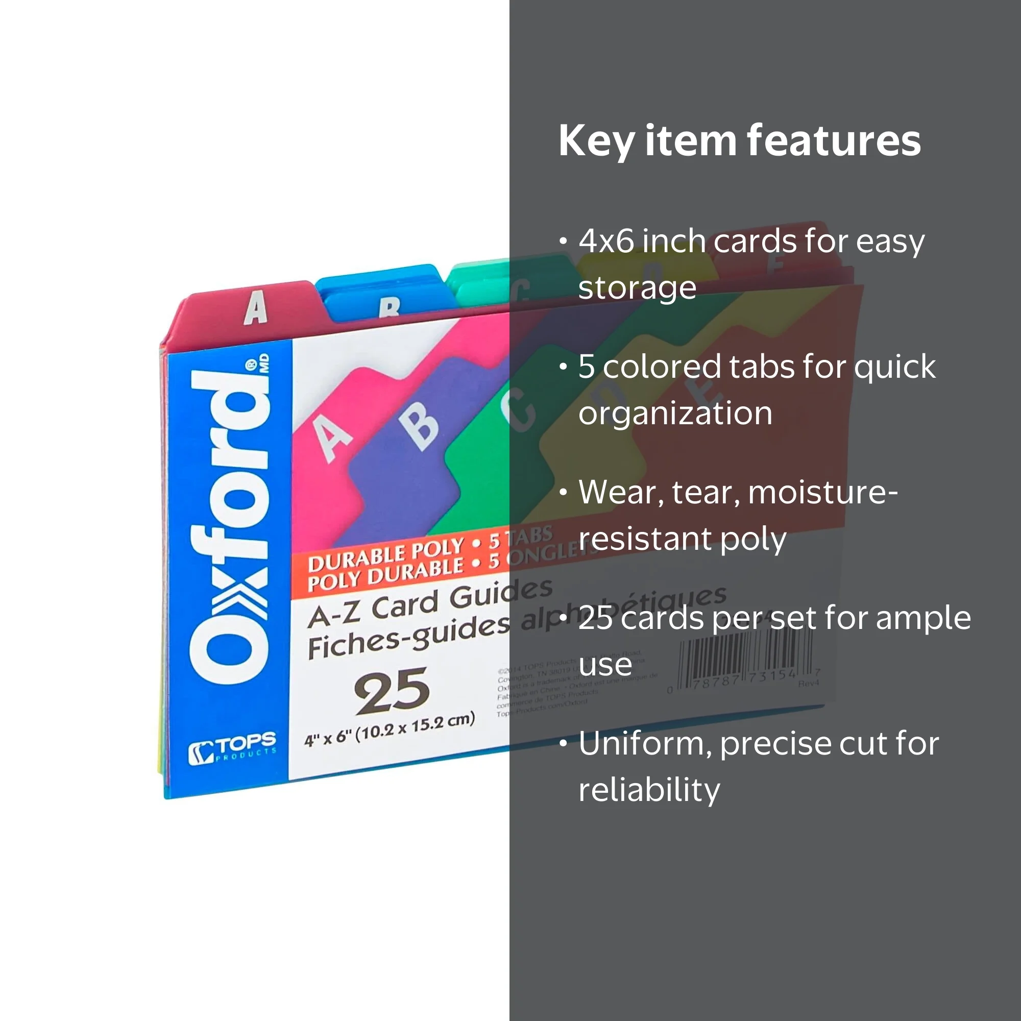 Oxford, Poly Index Card Guides, 4