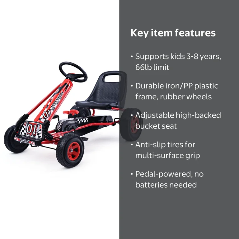 Costway 4 Wheels Kids Ride On Pedal Powered Bike Go Kart Racer Car