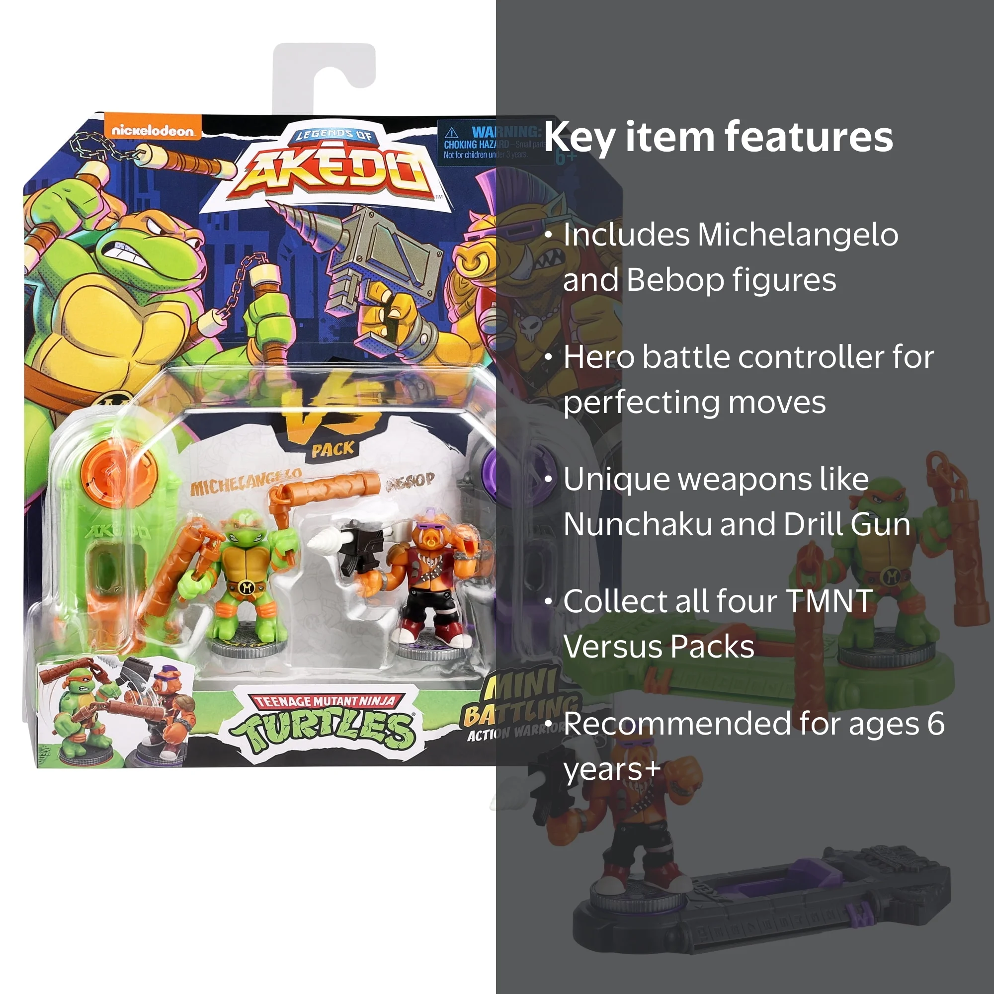 AKEDO Teenage Mutant Ninja Turtles Mini Battling Warriors