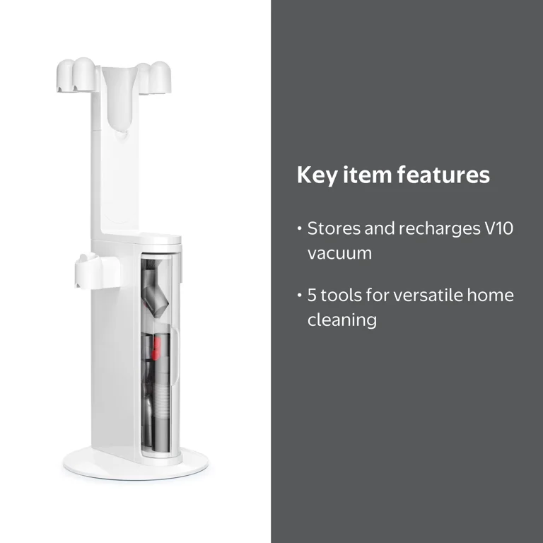 Dyson, Cyclone V10 Dok, White, Free-standing storage with 5 tools
