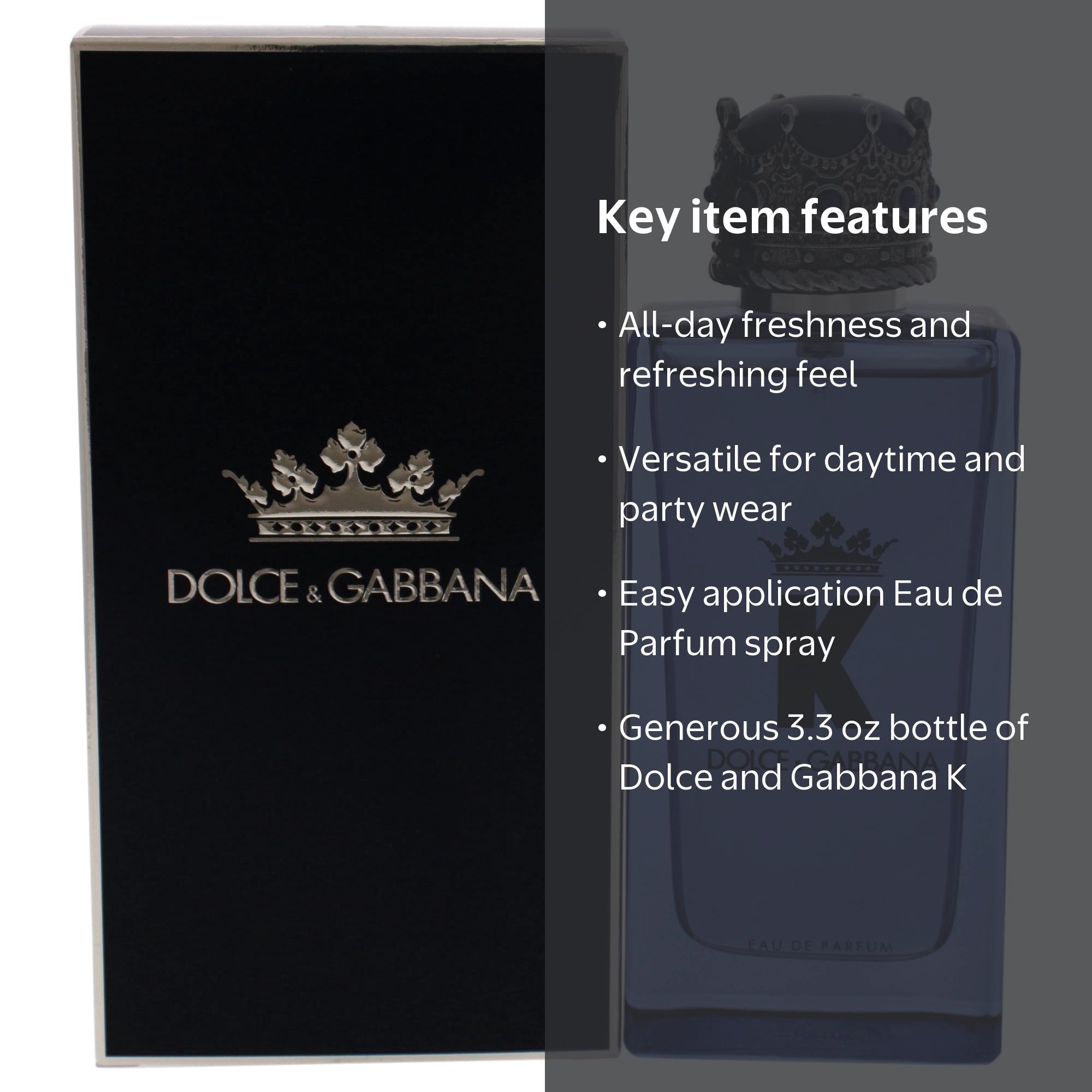 Dolce & Gabbana, K, 3.3 oz EDP Spray, Woody Aromatic Fragrance