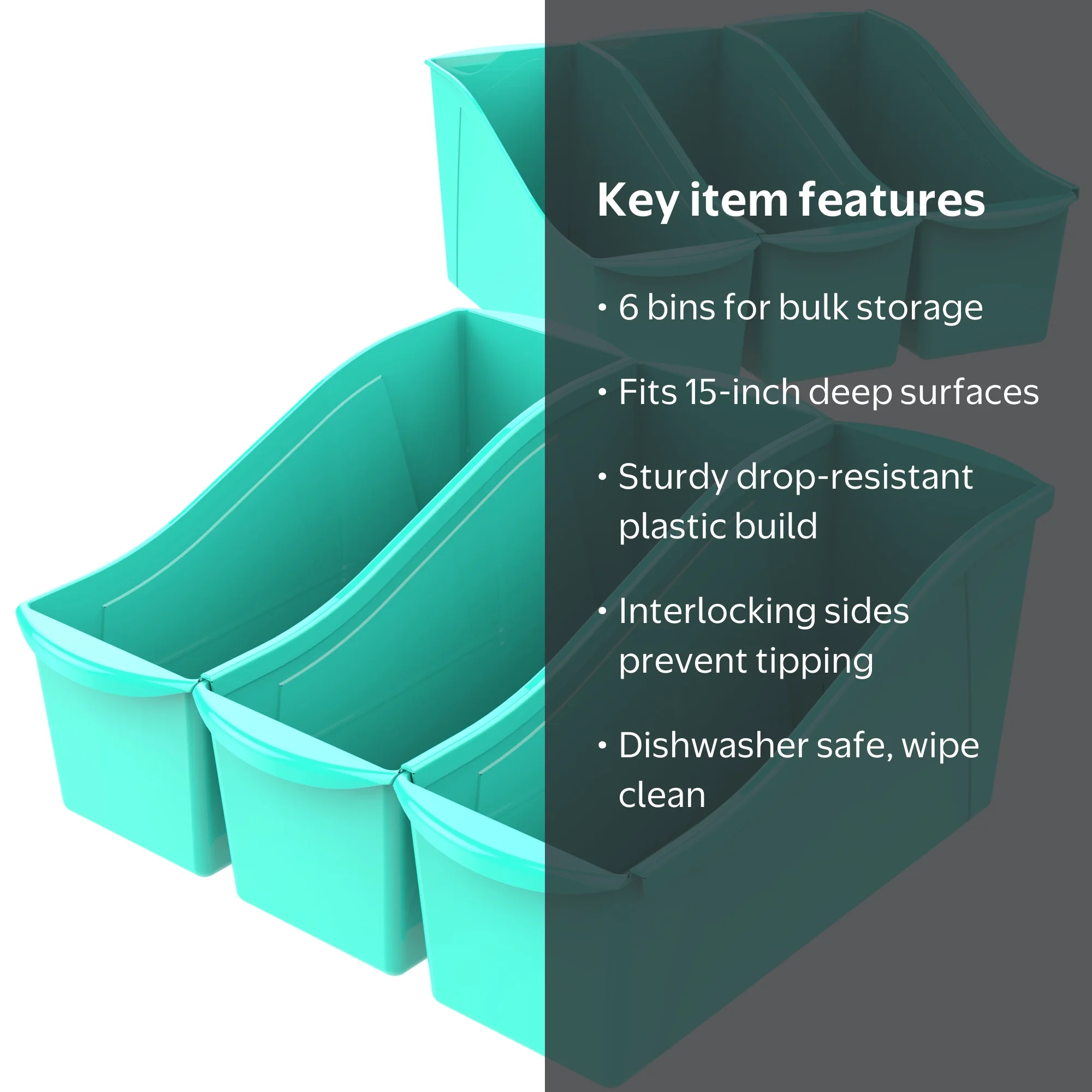 Storex Interlocking Bulk Storage Containers, Large Plastic Book