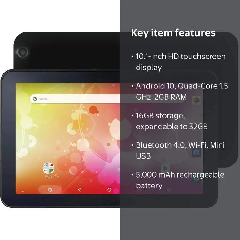 Supersonic 10.1-Inch Android 10 QUAD Core Tablet with 2 GB RAM/16