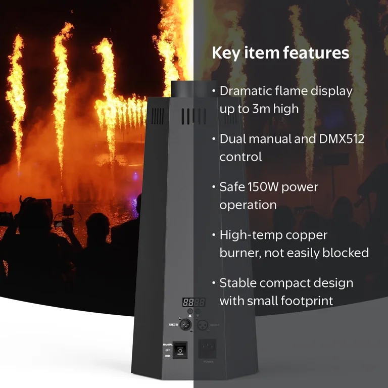 150W Hexagonal Spitfire Flame Thrower, DMX512 Controlled Stage