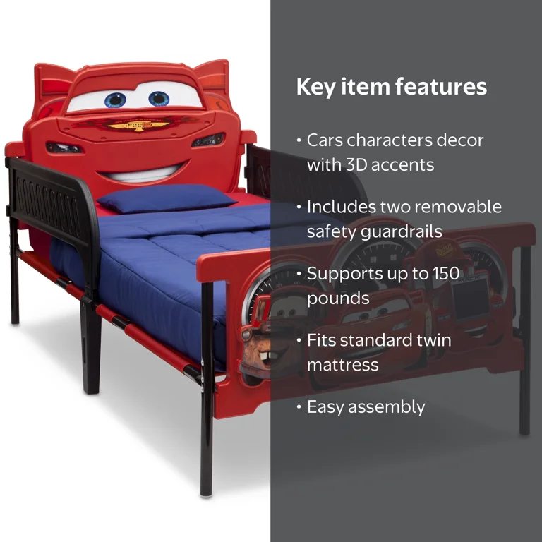 Disney/Pixar Cars Plastic 3D-Footboard Twin Bed by Delta Children