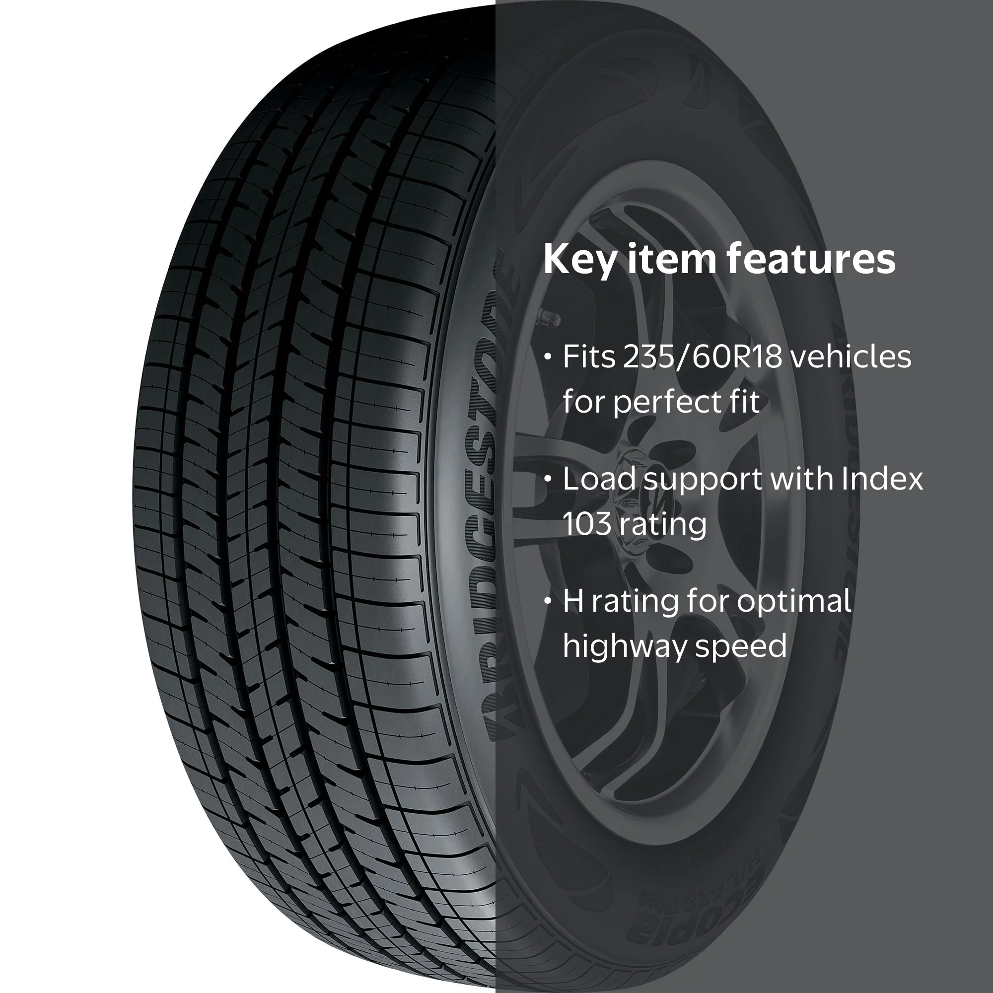 Bridgestone Ecopia H/L 422 Plus 235/60R18 103H BSW Tire - Walmart.com