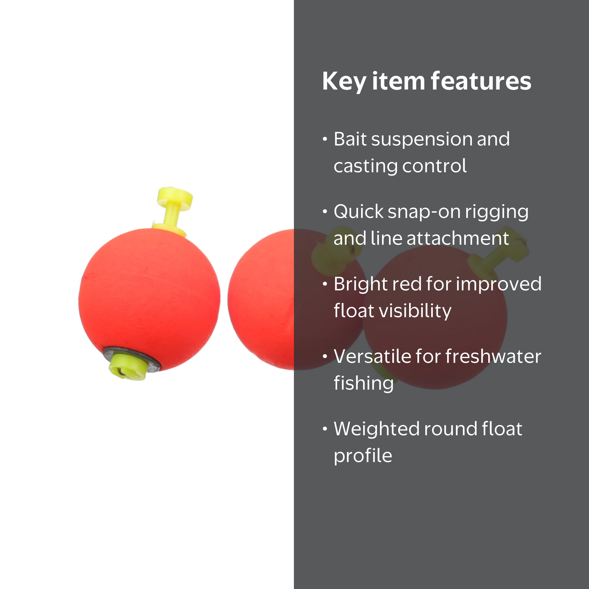 Comal Weighted Round Snap-On Float - Fluorescent Red - Walmart.com