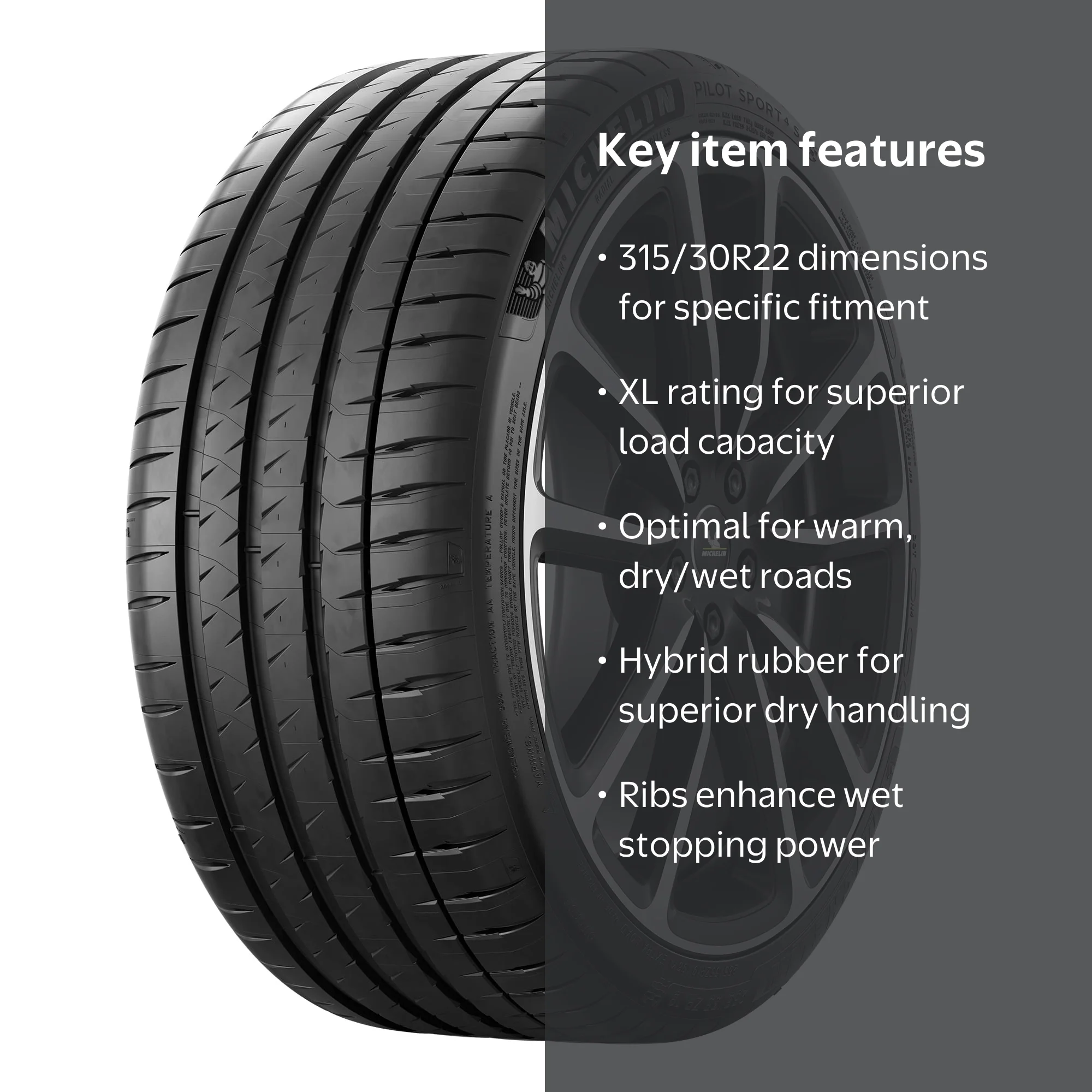 Michelin Pilot Sport 4S 315/30ZR22 (107Y) XL - Walmart.com
