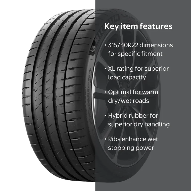 Michelin Pilot Sport 4S 315/30ZR22 (107Y) XL - Walmart.com