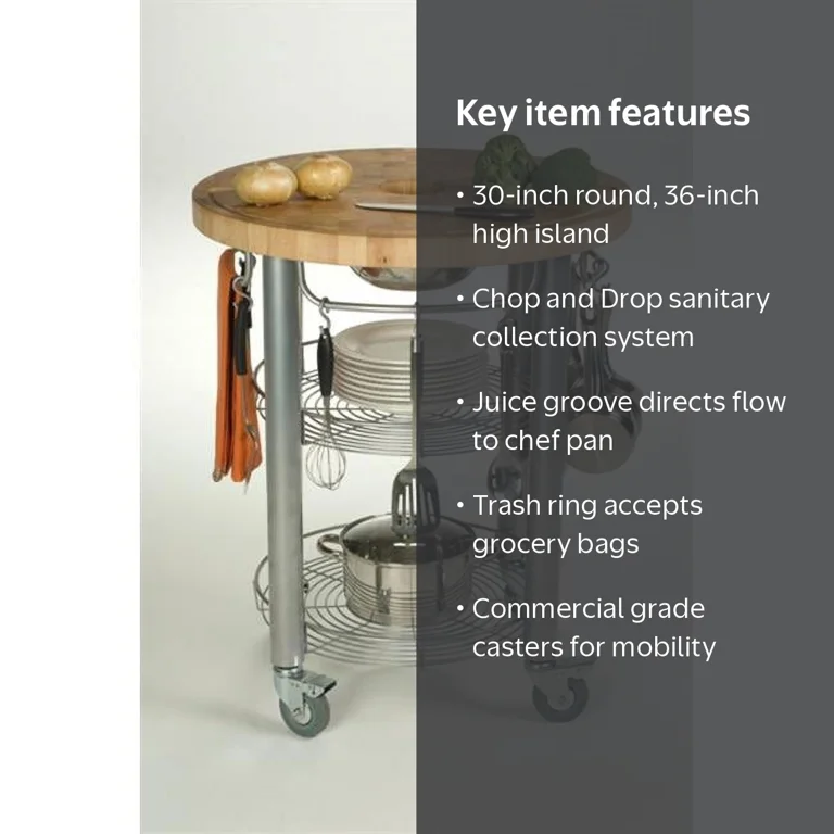 Chris & Chris JET1222 Stadium Kitchen Work Station With Wood Top