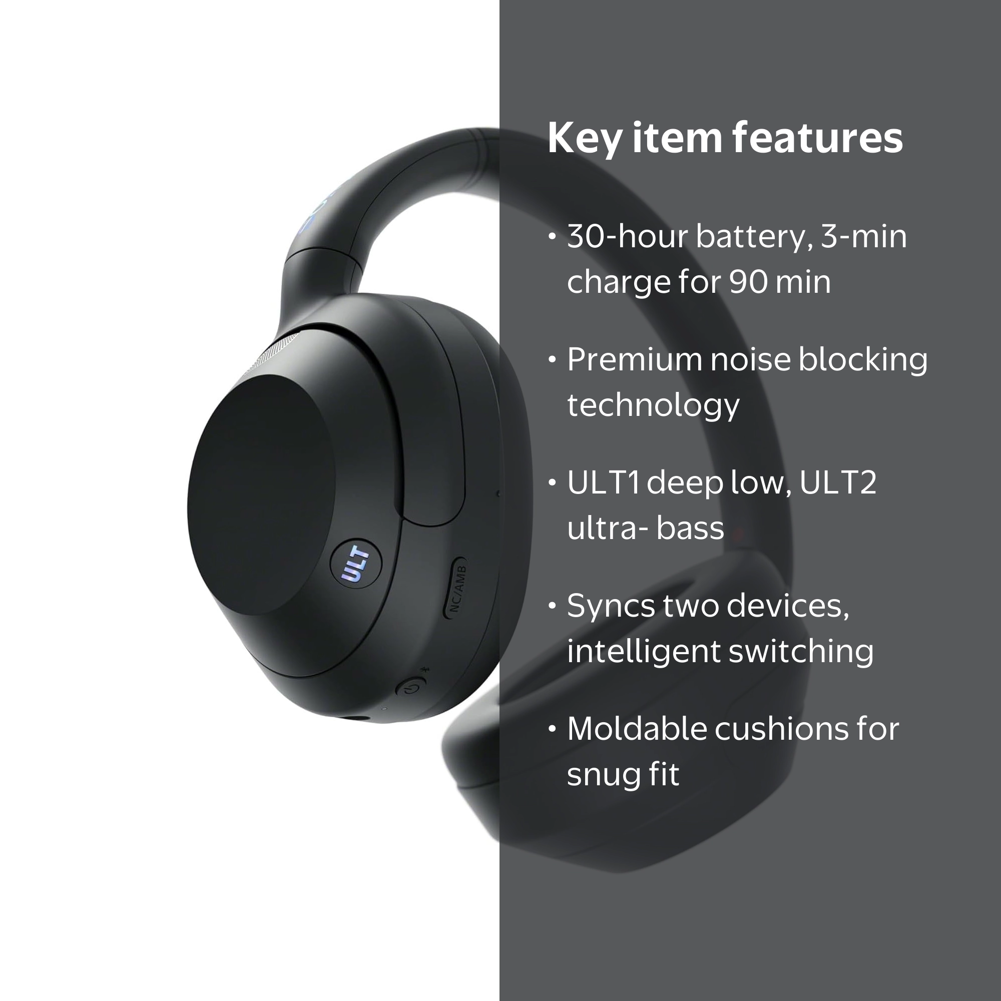 Sony WHULT900N/B ULT WEAR Noise Canceling Wireless Headphones with