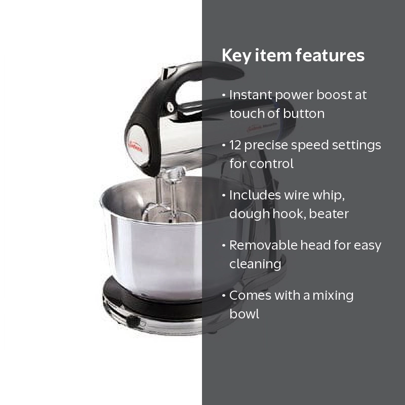 Sunbeam, 12 Speed Mixmaster Stand Mixer, Silver, removable mixing