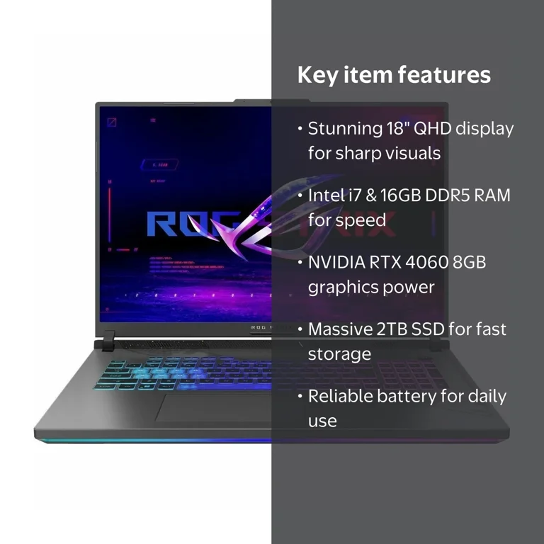 Asus G814JVRS75 QHD 18 inch ROG Strix G18 - Intel i7-13650HX