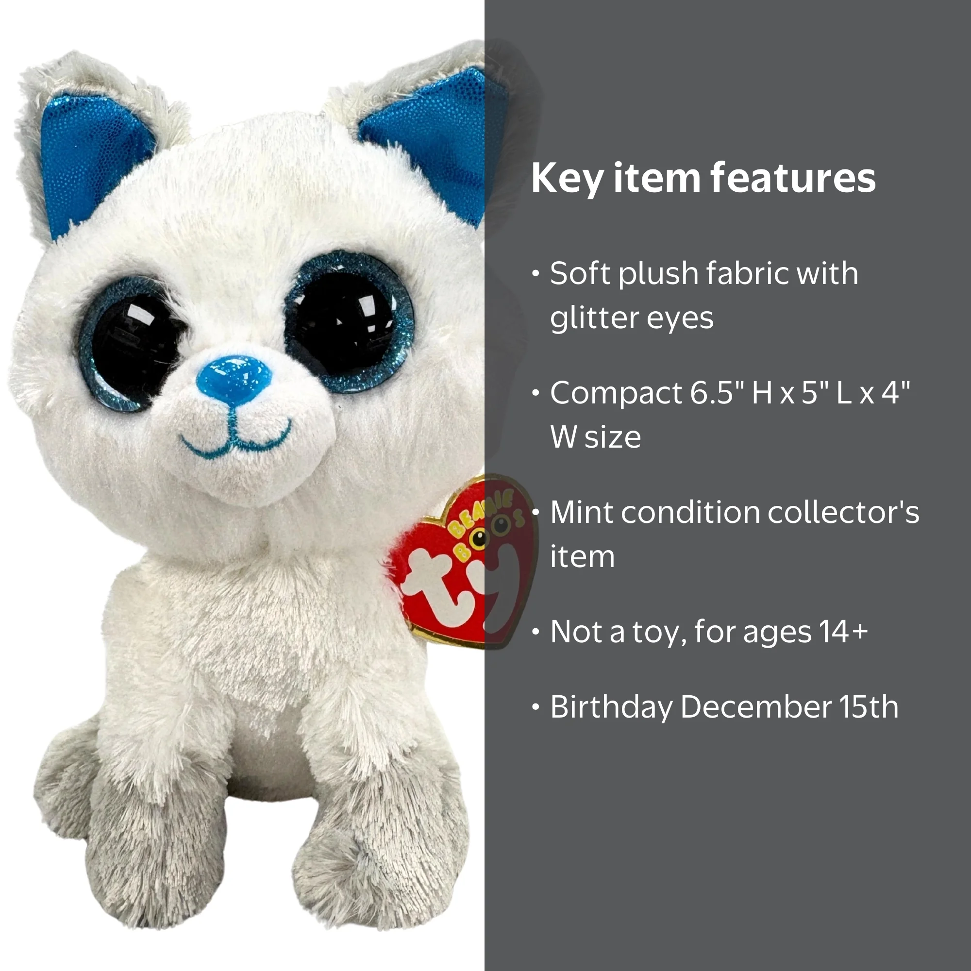【ラプンツェル様用】FROST / Talking To God Ty Beanie Boos Exclusive 6 inch - Frost the White Fox with