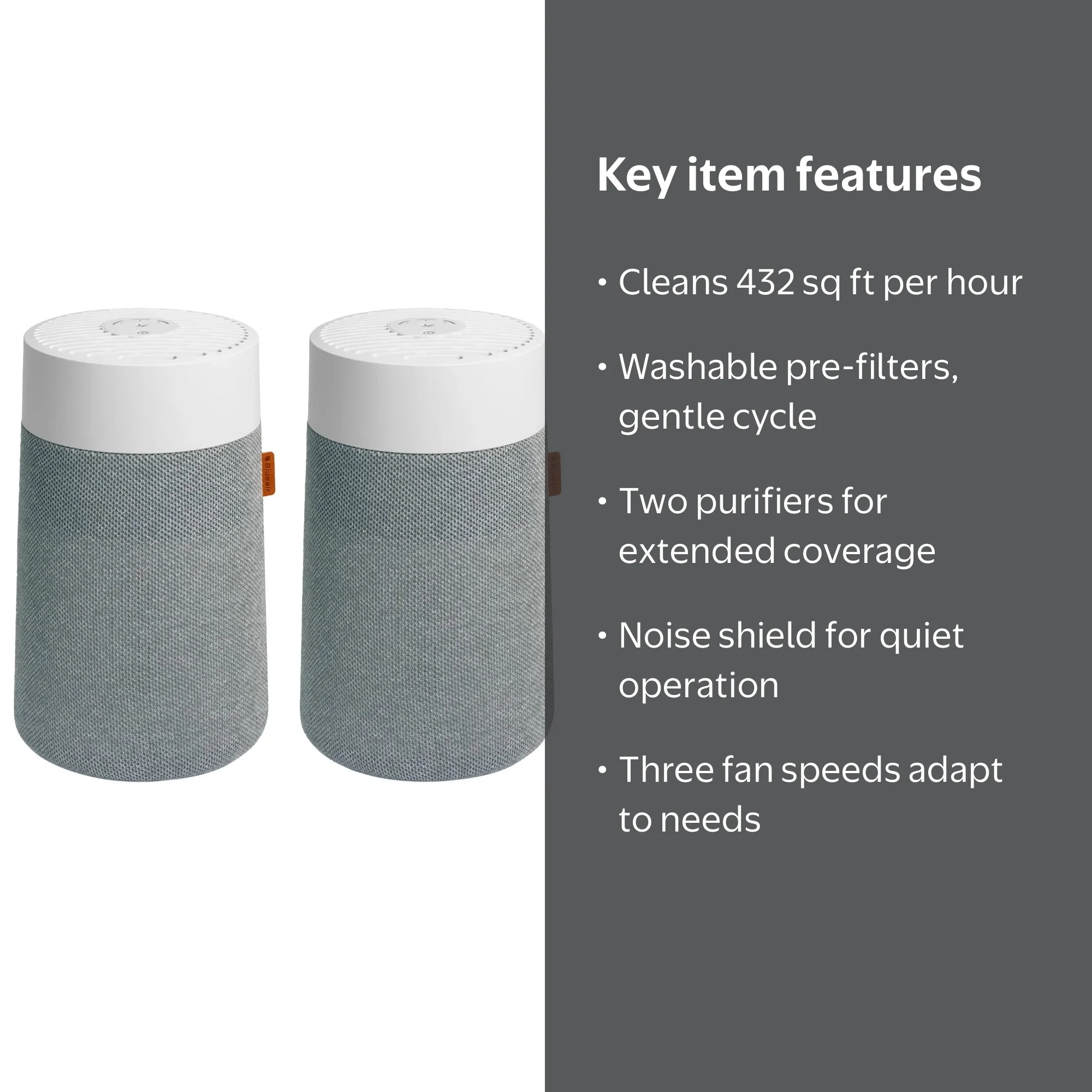 Blueair Blue Pure Mini Max Air Purifier, Quiet Small Space Design