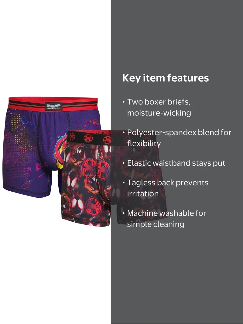 Spider-Man: Across the Spider-Verse Men's Boxer Briefs, 2-Pack