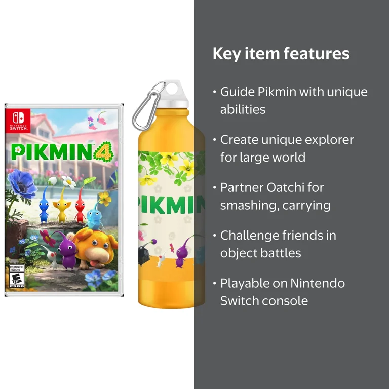 Pikmin 4 with Exclusive Stainless Steel Water Bottle - Nintendo