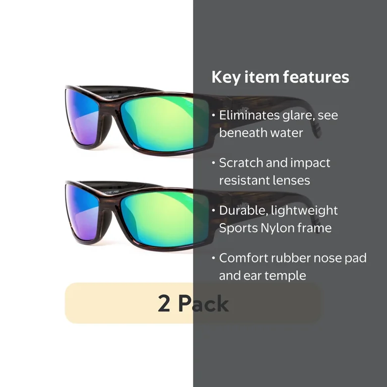 2 pack) Renegade IKE Polarized Performance Sports Fishing