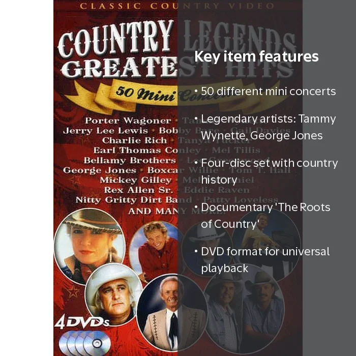 Shout! Factory, Country Legends Greatest Hits DVD, 50 Mini