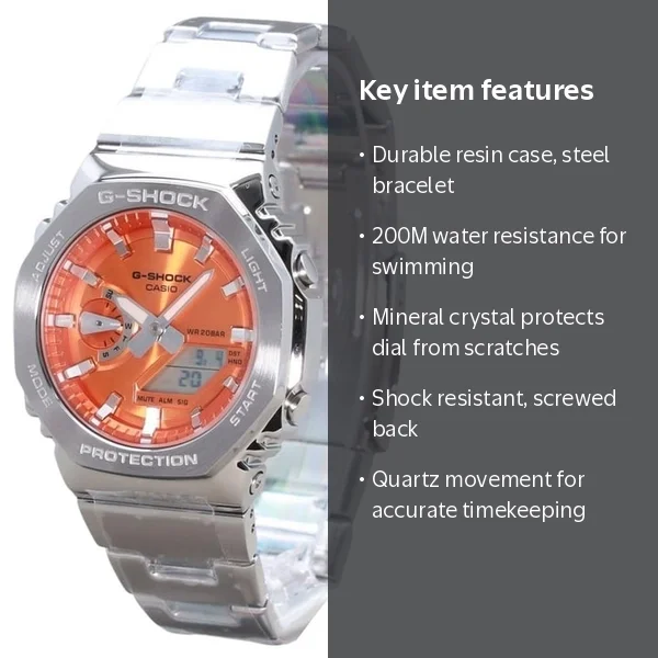 Casio G-Shock G-Steel Analog Digital Orange Dial Quartz GM-2110D