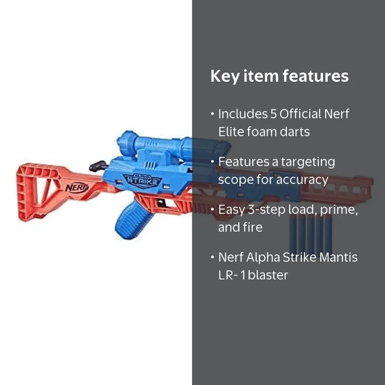 Nerf Alpha Strike Mantis LR-1 Dart Blaster with Targeting Scope