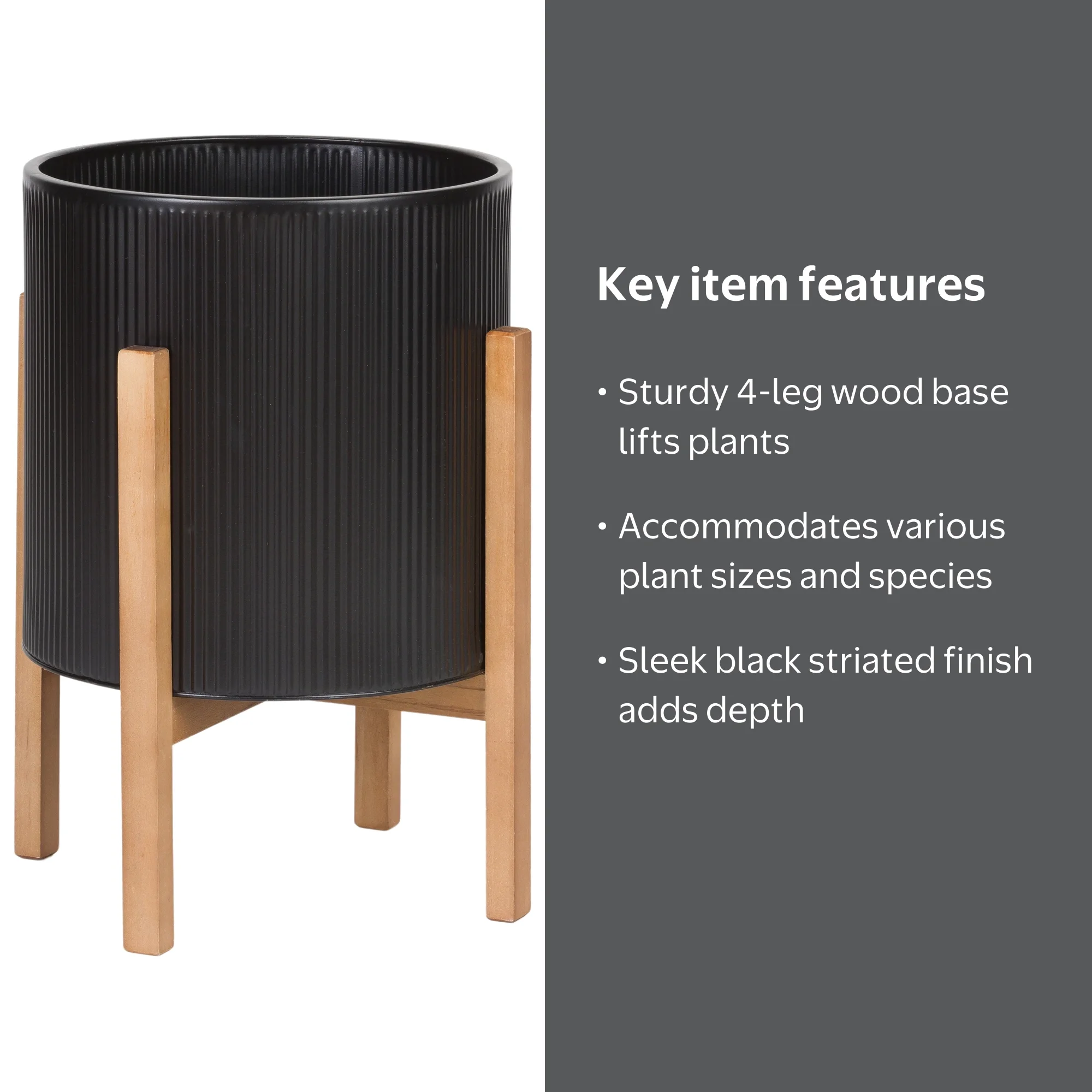 Aspire Home Accents 18.25” x 14” Black Mid-Century Modern Metal