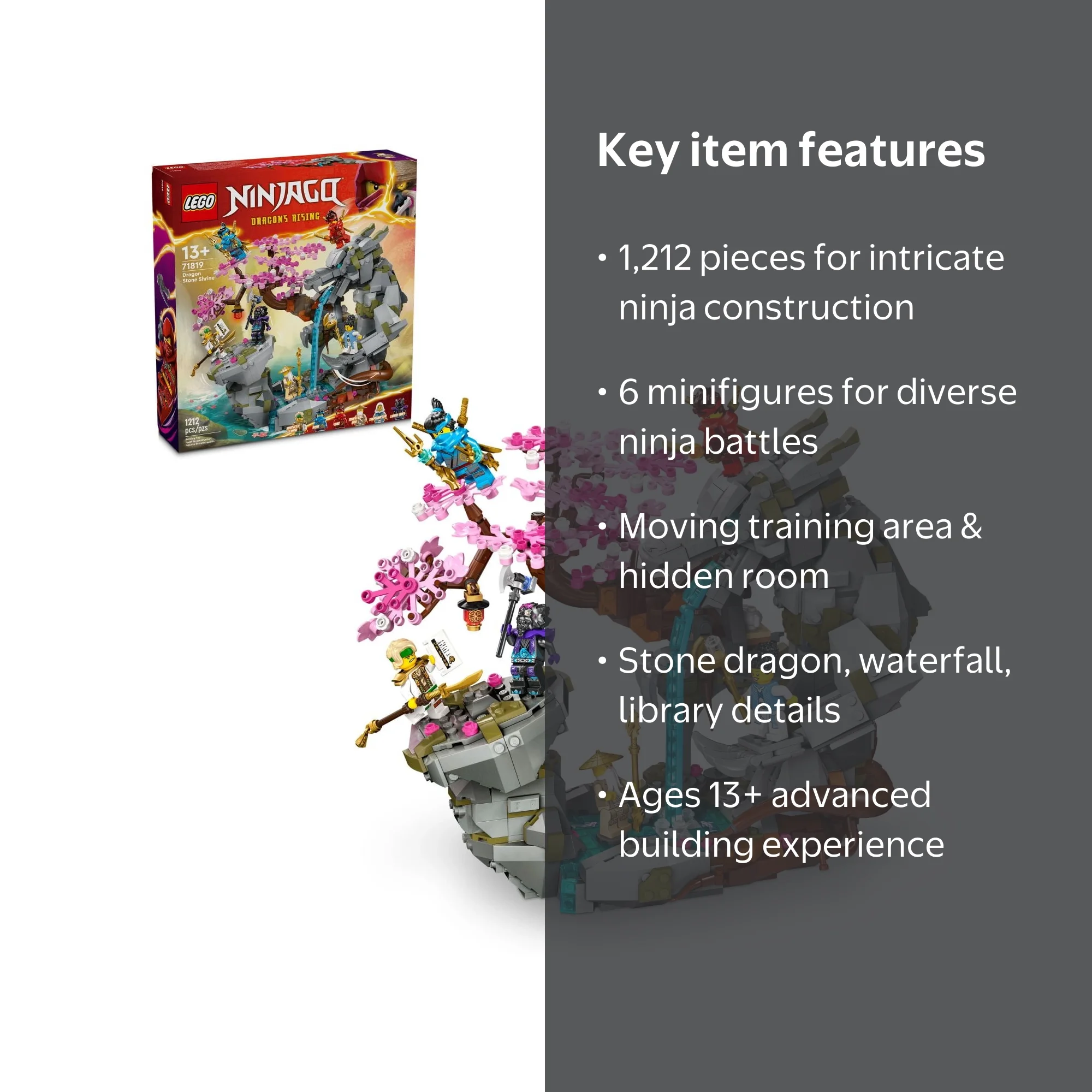 LEGO NINJAGO Dragon Stone Shrine, Build and Display Ninja Toy with