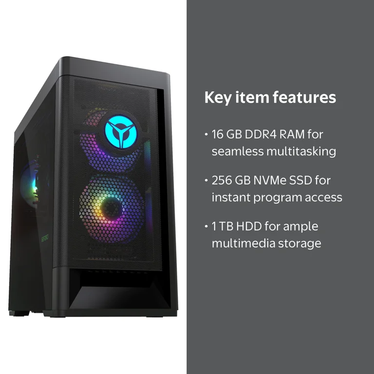 Lenovo T5 Gaming Desktop, AMD Ryzen 7, NVIDIA RTX 3060Ti, 16GB RAM