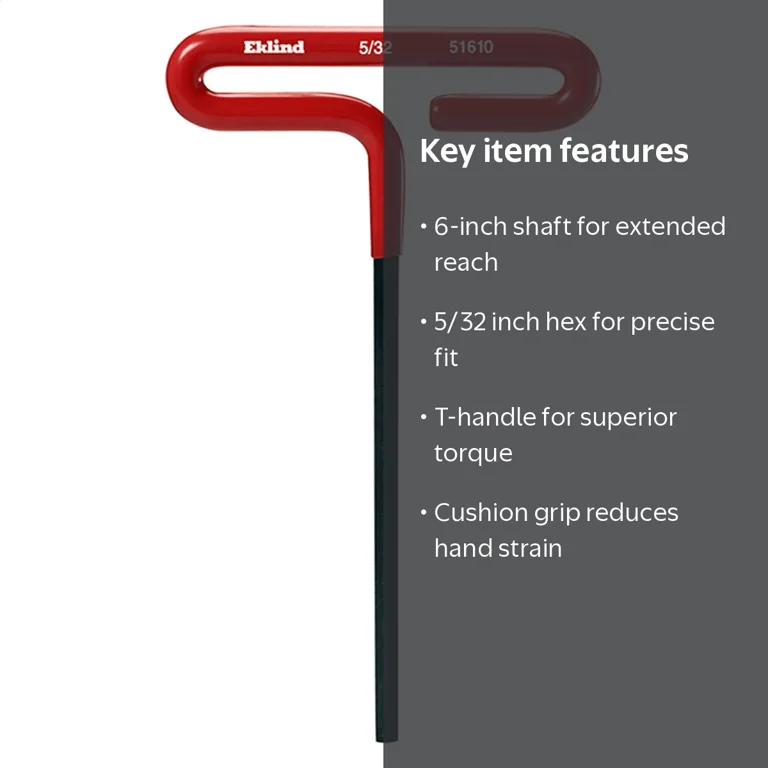 6in. Cushion Grip T-Handle Hex Key 5/32in. - Walmart.com