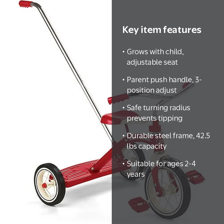 Radio Flyer, Tricycle, with Push Handle, 2-4 Years - Walmart.com