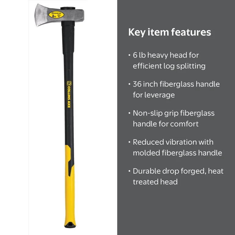 Collins 6 lb Splitting Maul 36 in. Fiberglass Handle - Walmart.com