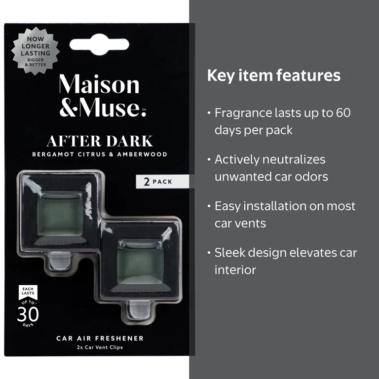 3 pack) Maison & Muse Car Freshener Vent Clip, 2 Pack - Bergamot