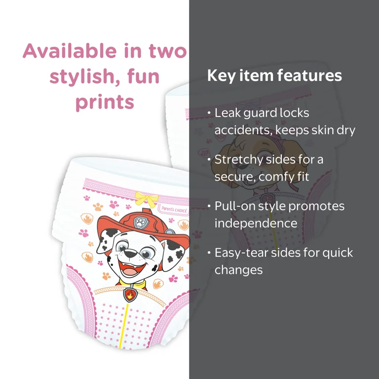 Parent's Choice Paw Patrol Training Pants for Girls, 4T/5T, 70
