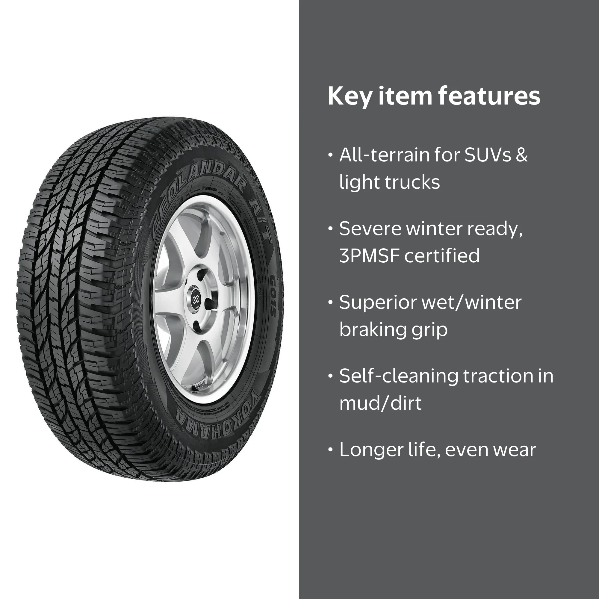 Yokohama Geolandar A/T G015 215/65R16 98H BW All-Weather, High