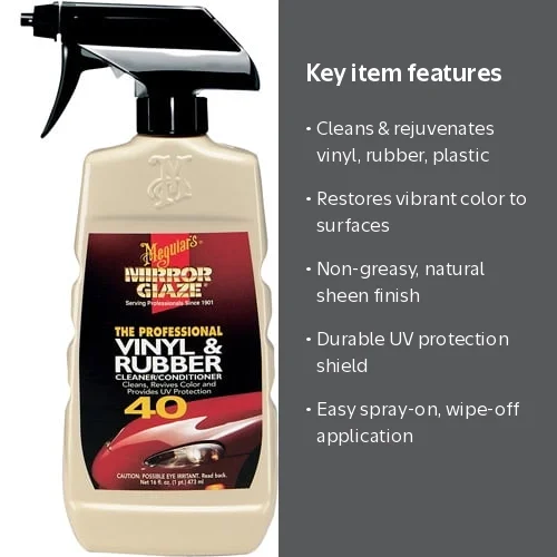 Meguiar's M4016 Vinyl & Rubber Cleaner/Conditioner, 16 oz