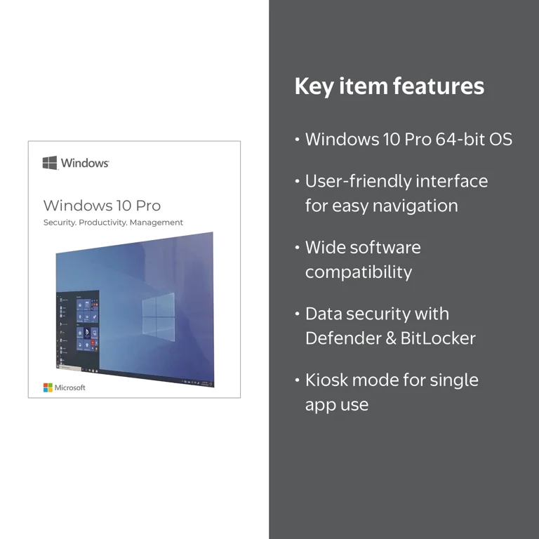 Unbranded Windows 10 Pro 64-BIT USB Upgrade Operating System with
