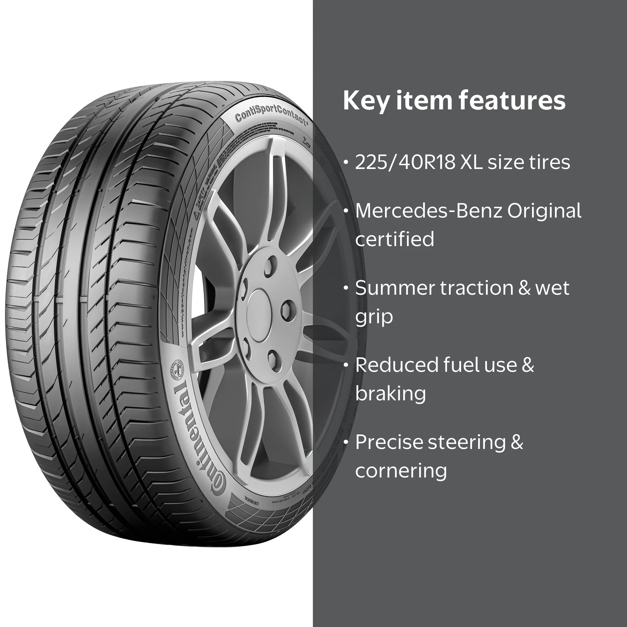 Continental ContiSportContact 5 Performance Tyres, Size: 225/40R18