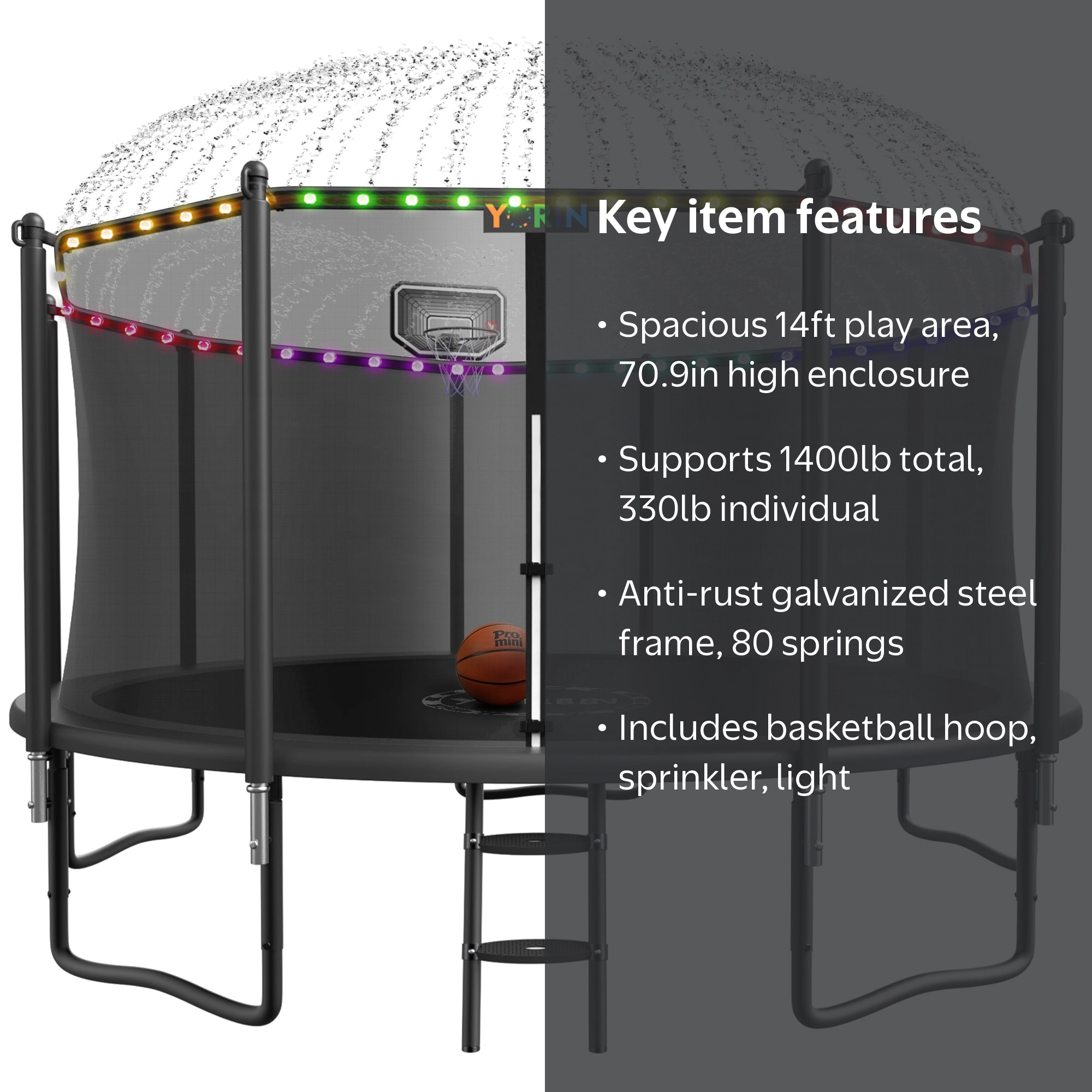 YORIN Trampoline, 14FT Trampoline for 6-7 Kids Adults with